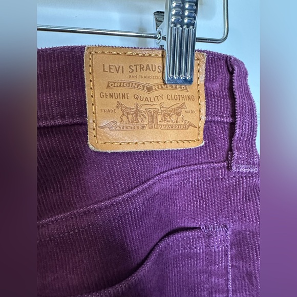 Levi’s Premium Wedgie Fit Straight Corduroy Pants Purple - Picture 9 of 16